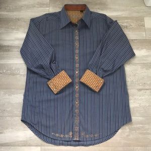⭐️Robert Graham Striped Shirt with Embroidery
